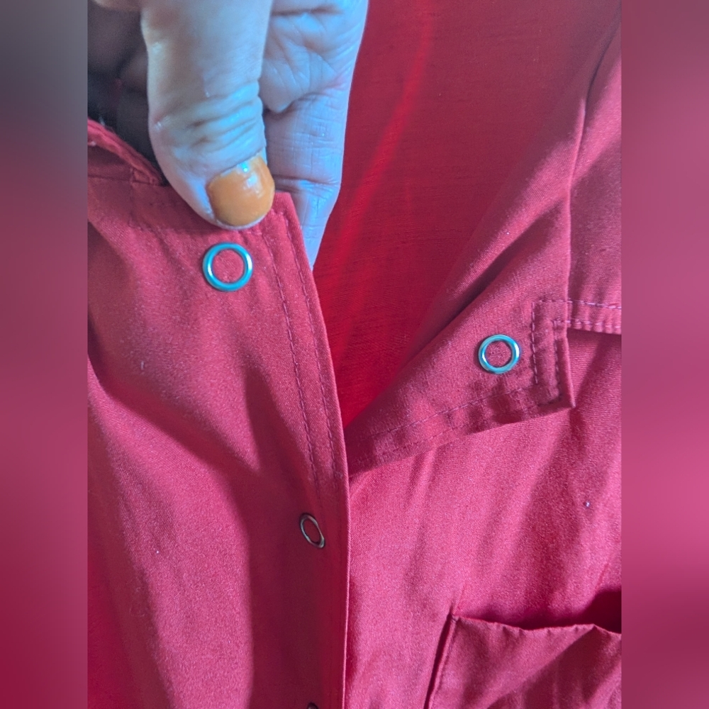 Vintage Red Button-Up Dress - Picture 6 of 10